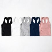 5 Pack Womens Workout Racerback Tank Tops - Fitted Sleeveless Athletic Shirts No Bra - Image 2