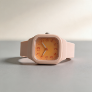 Pastel Beige Square Dial Soft Silicone Wrist Watch - Image 3