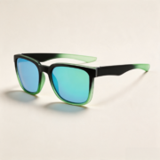 Gradient Green Frame Square Mirrored Lens Sunglasses - Image 4