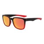 Gradient Red Frame Orange Mirror Square Sunglasses